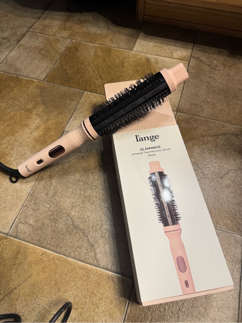 Lange GlamWave Infrared Thermal Ionic Round Brush - Blush Pink & Black